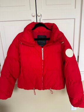CORDOVA Meribel Hooded Down Puffer Ski Jacket Fiery Red Size S